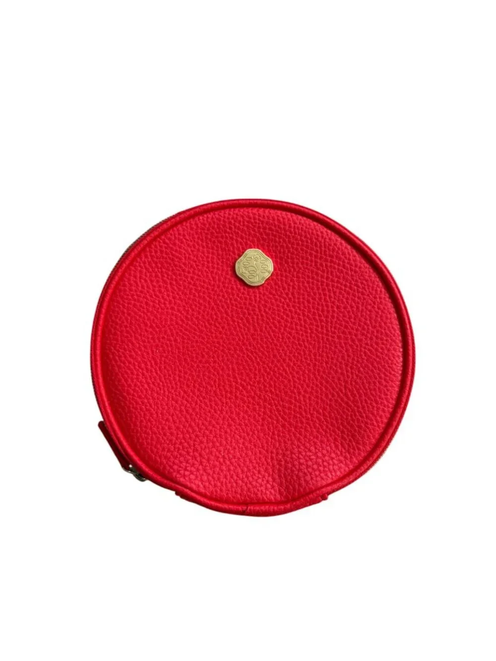 SHISEIDO Ginza Red Round Travel Cosmetic Bag NEW NWOT